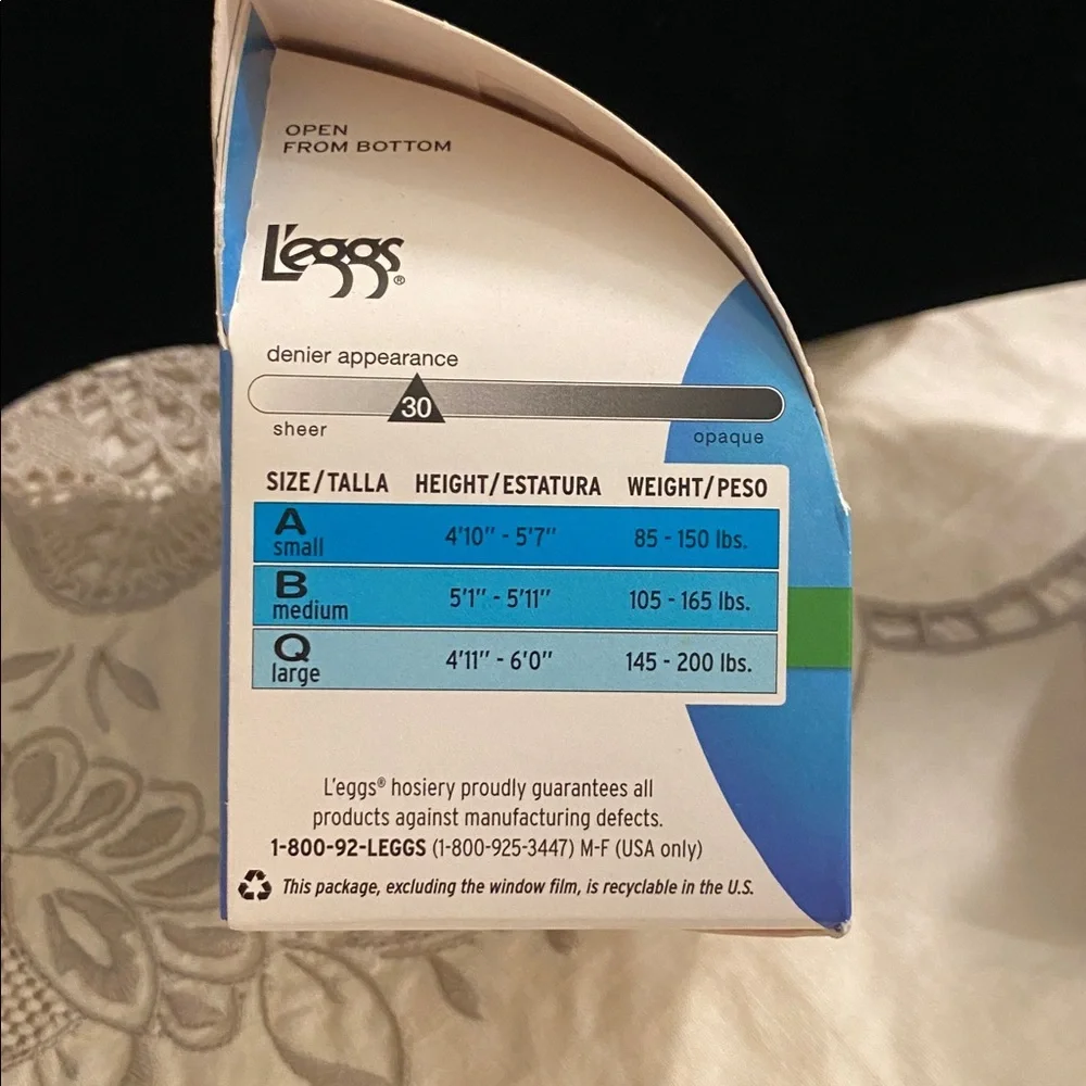 L’eggs Sheer Energy Anti-Cellulite Light Support Panty Hose Size Q Bundle